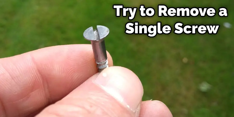 Try to Remove a Single Screw