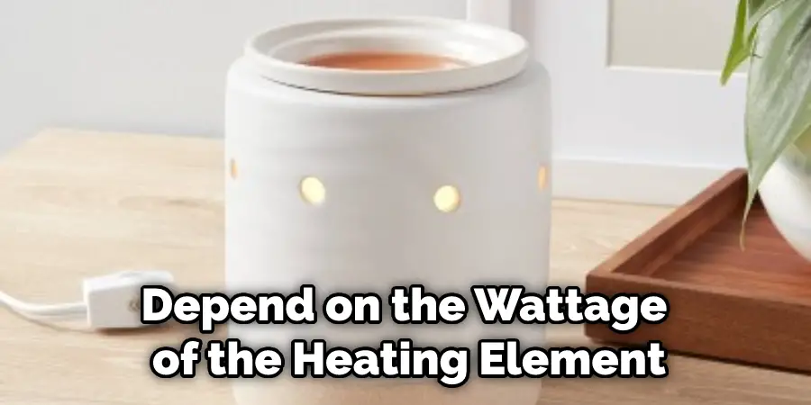 Depend on the Wattage of the Heating Element