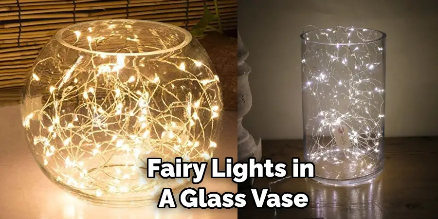 Fairy Lights in  A Glass Vase