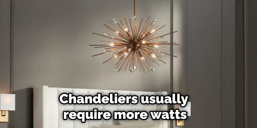 Chandeliers usually require more watts