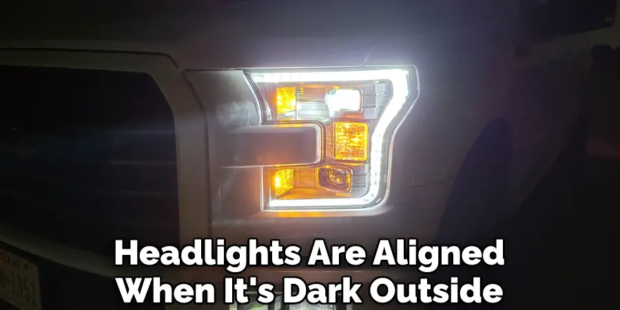 Headlights Are Aligned When It's Dark Outside